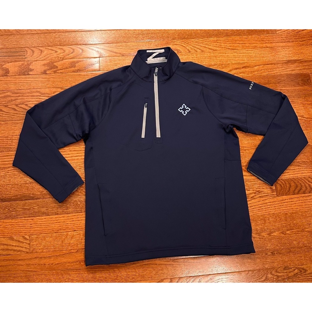 Zero Restriction L330 1/4 Golf Pullover‎ Shirt Mens Large Navy Performance Logo